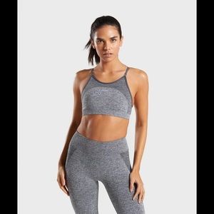 Gymshark Flex Strappy Bra - Grey/Pink - Small